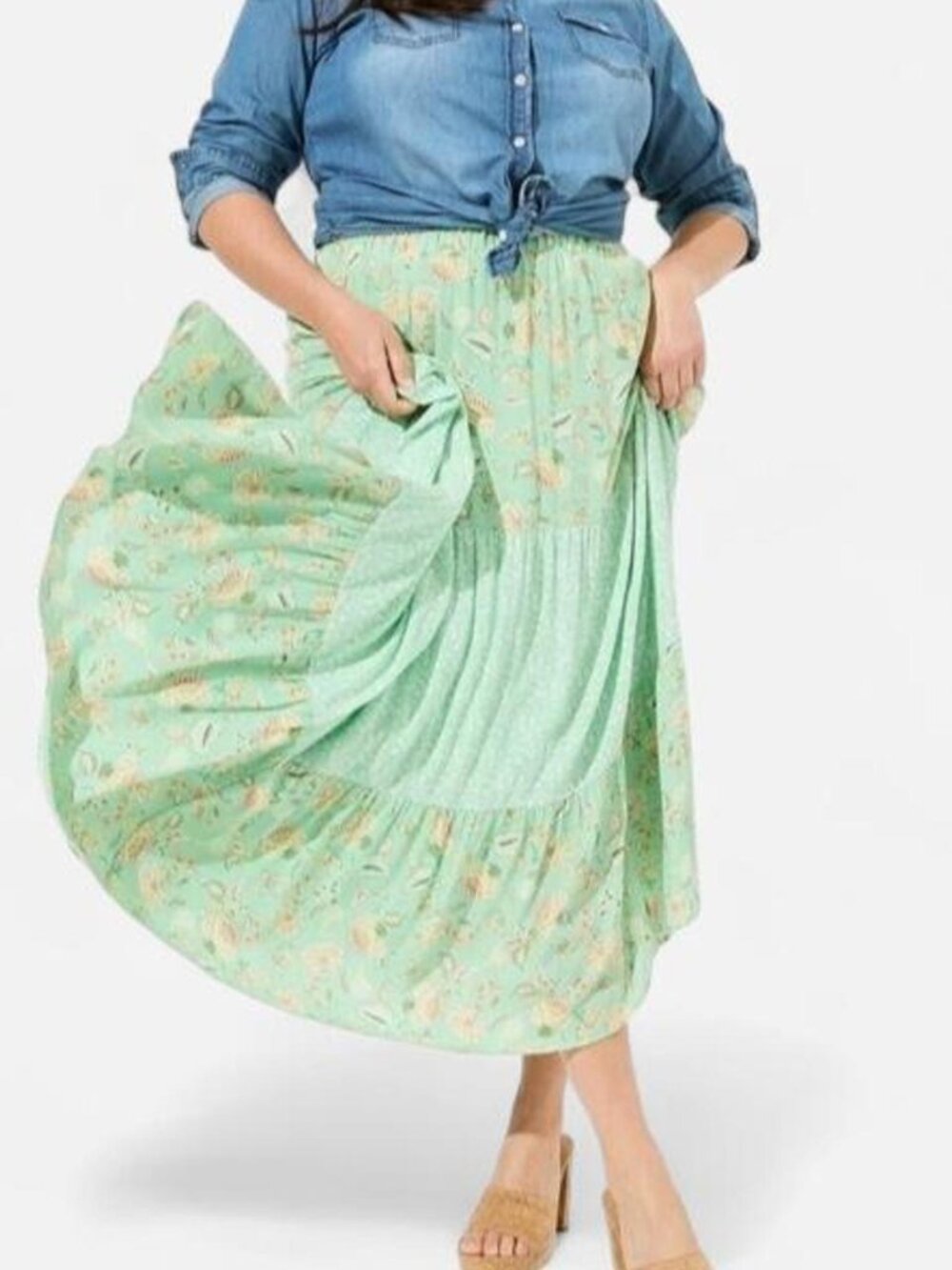 Torrid Size 2X Green Maxi Skirt